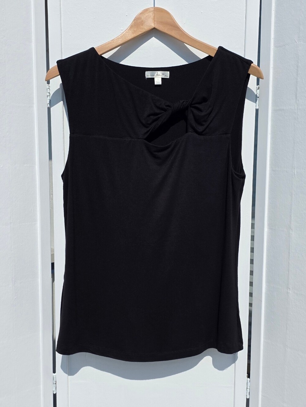 Nine Britton Sleeveless Black Twist-Detail Women's Top Size L New W/out Tags